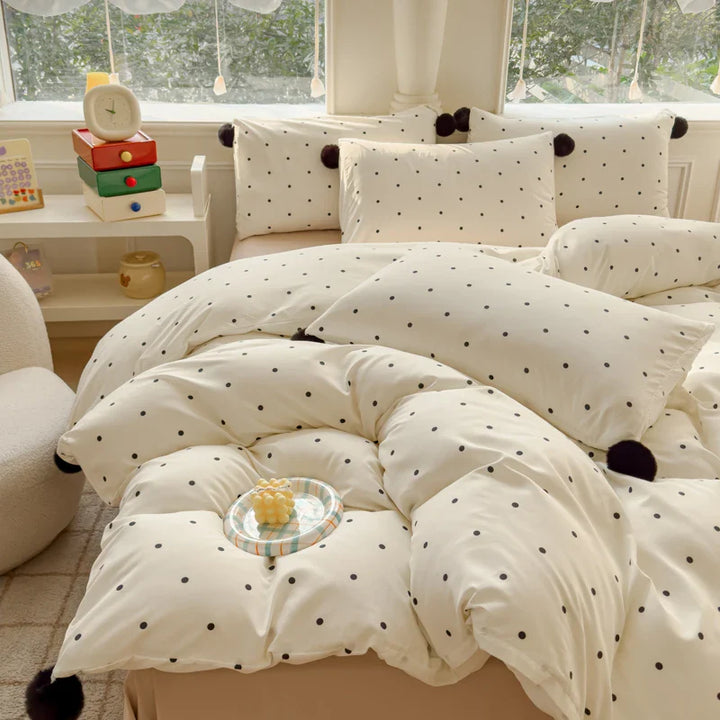 Rynx | Simple Style Bedding Set Skin-Friendly Bedding Set Girl's Room Bedding Cute Duvet Cover Pillowcase with Bed Sheet duvet set