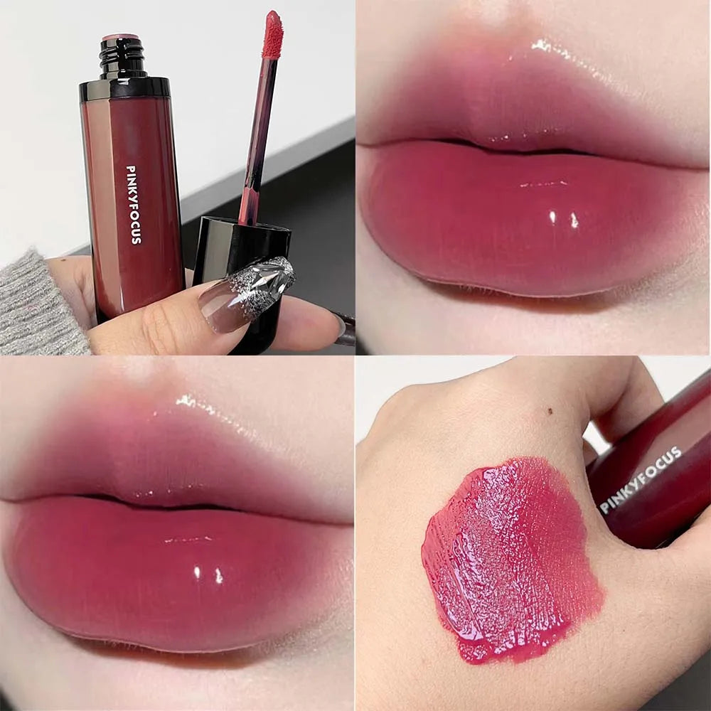 Rynx | Water Glass Lip Gloss Liquid Lipstick Waterproof Clear Moisturizing No Faded Color Gel Lipstick Makeup Women Korean Cosmetics