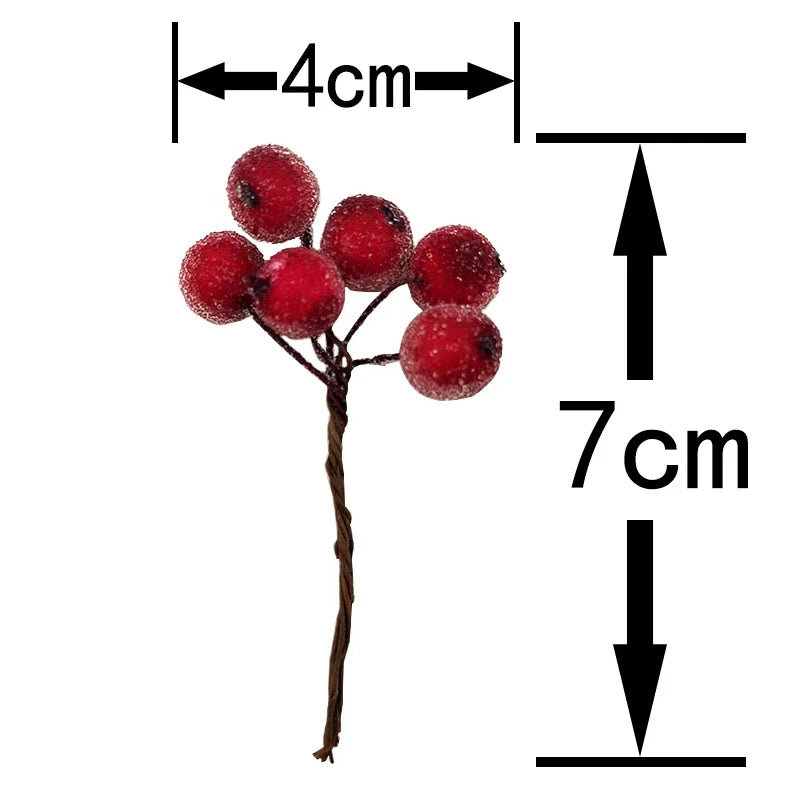 Rynx | (10pcs/pack) 4 * 7cm Christmas berry flower bundle crystal berries artificial fruit Christmas tree decoration wedding decoration wreath