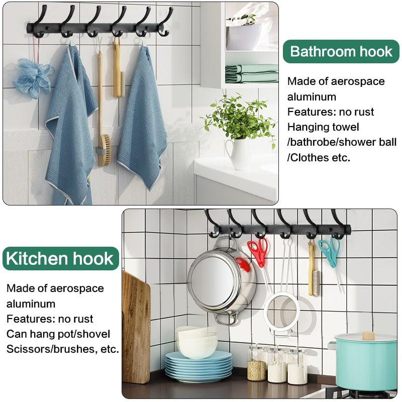 Lisslune | Space-saving Aluminum Hook Organizer: Efficient and stylish storage for any room