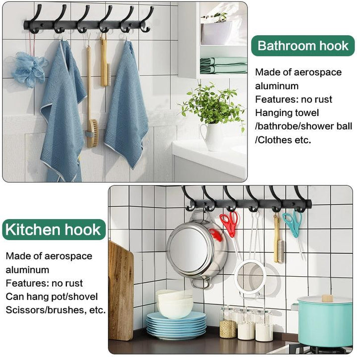 Lisslune | Space-saving Aluminum Hook Organizer: Efficient and stylish storage for any room
