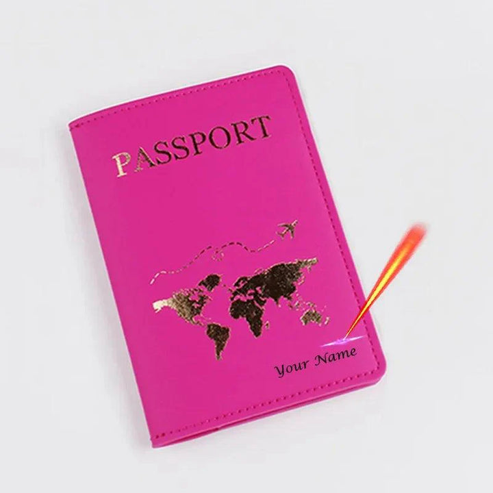 Lisslune | Custom engraved passport holder for adventurous couples - Elegant travel essential