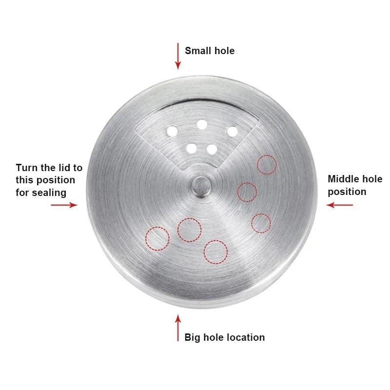 Lisslune | Stylish Rotating Glass Spice Dispenser Set with Stainless Steel Lids - Trio of Spice Jars