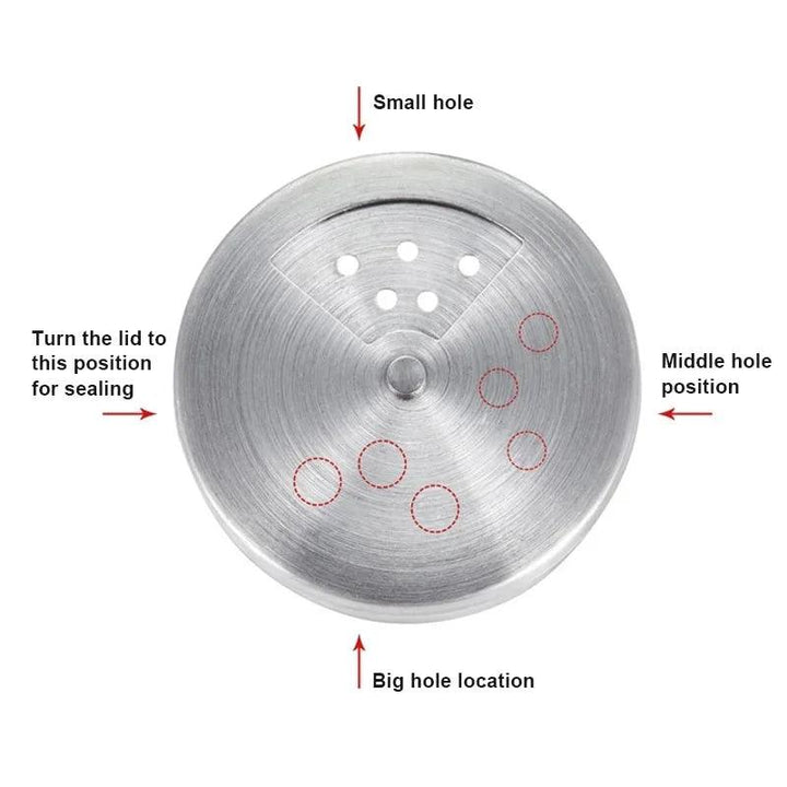 Lisslune | Stylish Rotating Glass Spice Dispenser Set with Stainless Steel Lids - Trio of Spice Jars
