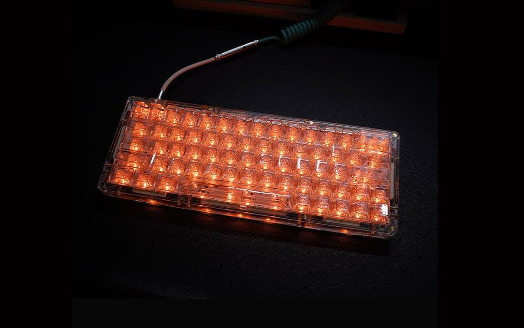 Lisslune | Frosted Crystal 60% Customizable Mechanical Keyboard with Cherry Profile Keycaps and RGB Lighting Customization