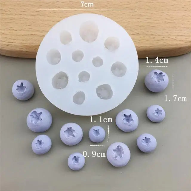 Rynx | 3D Blueberry Raspberry Candle Mold Simulation Fruit Fondant Silicone Mold DIY Chocolate Cookie Baking Mold Cake Decoration Tool