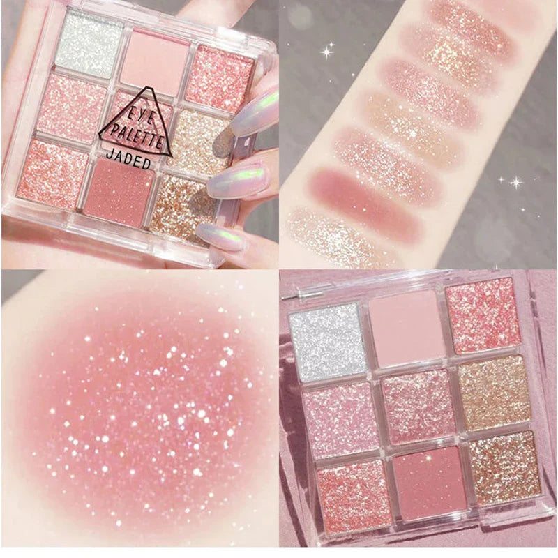 Rynx | 20/9 Colors Peach Blossom Eyeshadow Palette Glitter Cream Shimmer Shine Waterproof Korean Palette Natural Matte Eye Pigments
