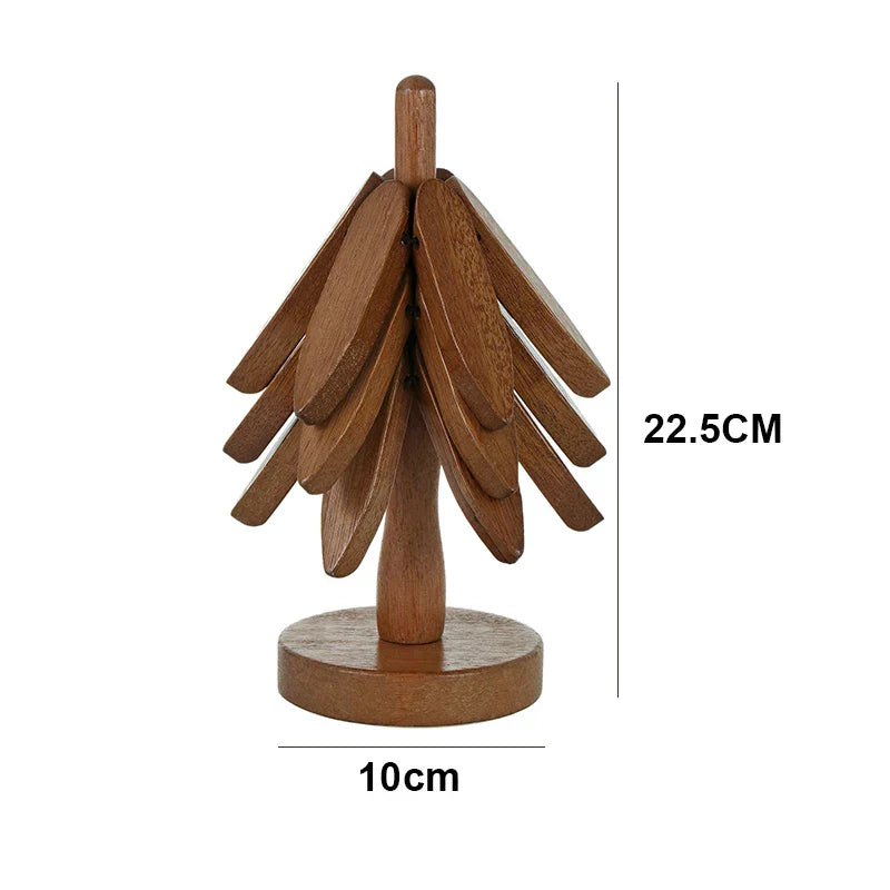 Lisslune | Wooden Tree Heat Resistant Coaster Set