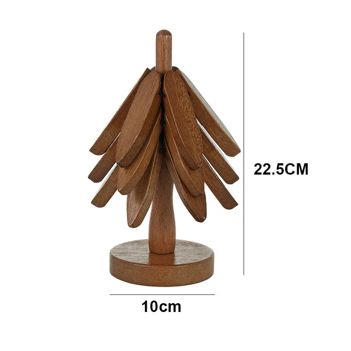 Lisslune | Wooden Tree Heat Resistant Coaster Set