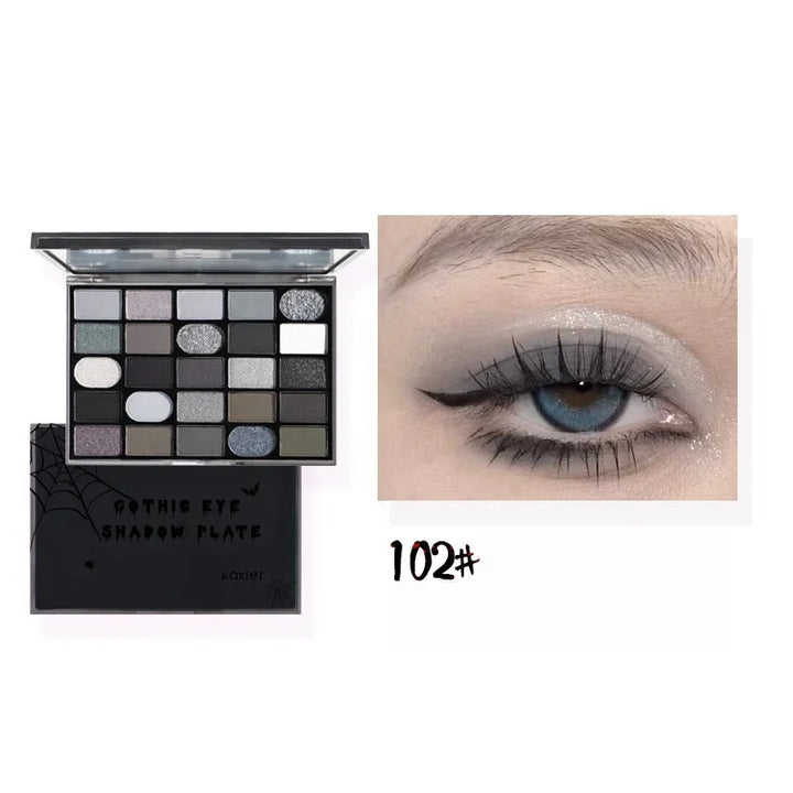 Rynx | Black Smoky Eyeshadow Makeup Palette Dark Gray Smoky Eyeshadow for Goth Makeup Glitter Eyeshadow Palette Pigments Eyeshadow