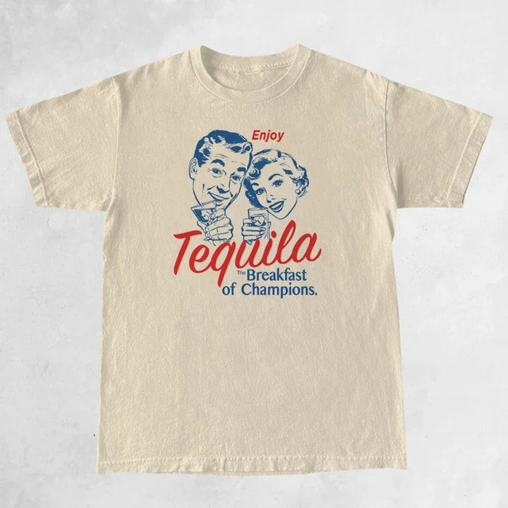 Lisslune | Tequila Retro Print T-Shirts