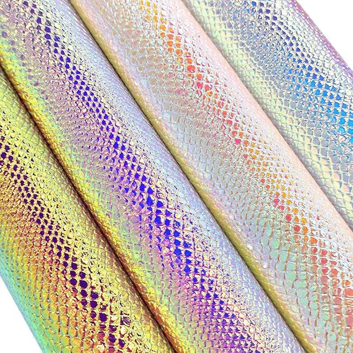 Lisslune | Iridescent Python Scale Holographic PU Fabric - Unleash Your Creative Potential