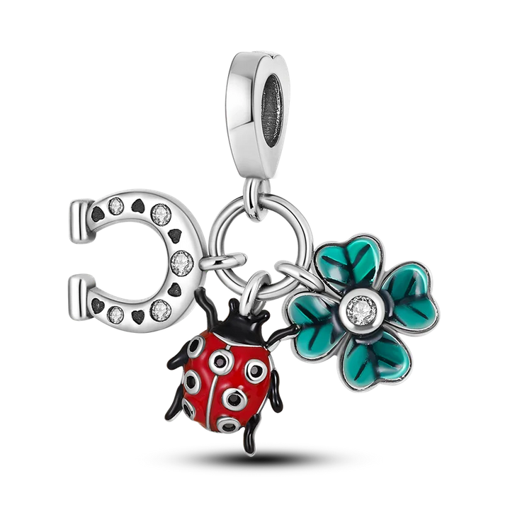 Lisslune | 925 Silver Golden Leopard Charms Beads Colorful Chameleon Rhinoceros Lion Scarab Cat Pendant Compatible with Original Pandora Bracelet Jewelry