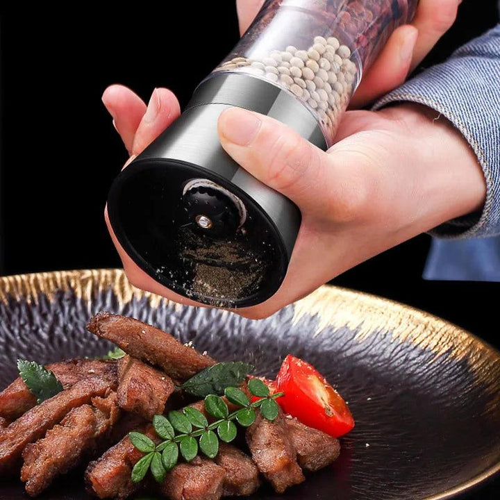 Lisslune | Stainless Steel Double-Head Spice Mill with Oversized Storage