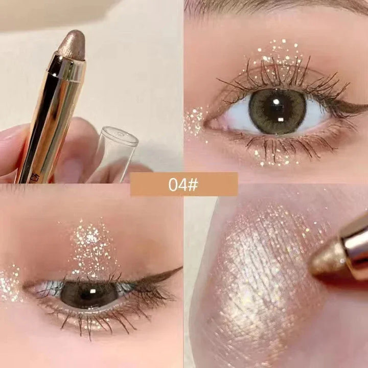Rynx | Double-Sided Shimmer Eyeshadow Pencil Easy Glitter Highlighter Eyeshadow Pencil Brightening Makeup Champagne Gold Eyeliner