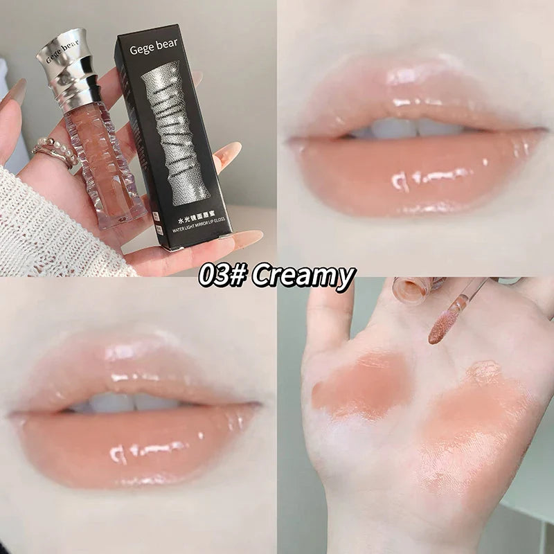 Lisslune | Wässriger, kristallklarer Jelly Lip Gloss Befeuchtet die Lippen Schimmert mit feinen Perlen Befeuchtender flüssiger Lippenstift Bringt die Lippenfarbe zum Strahlen