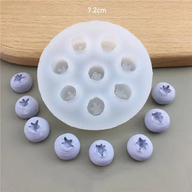 Rynx | 3D Blueberry Raspberry Candle Mold Simulation Fruit Fondant Silicone Mold DIY Chocolate Cookie Baking Mold Cake Decoration Tool