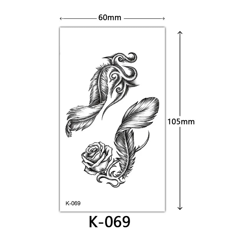 Rynx | New Temporary Tattoo Stickers Sexy Totem Butterfly Dreamcatcher Transfer Flash Tattoo Women Neck Hand Body Art Artificial Tattoos Men