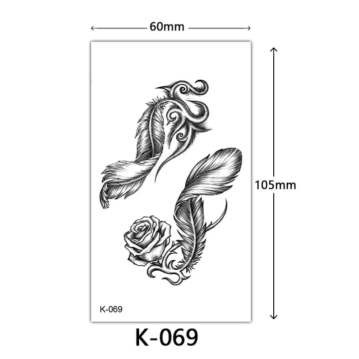 Rynx | New Temporary Tattoo Stickers Sexy Totem Butterfly Dreamcatcher Transfer Flash Tattoo Women Neck Hand Body Art Artificial Tattoos Men