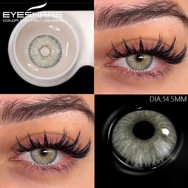 Rynx | 1Pair Fashion Colored Contact Lenses New Gray Lenses Blue Eye Contacts Cosmetic Green Eyelenses Annual Colored Eyelens