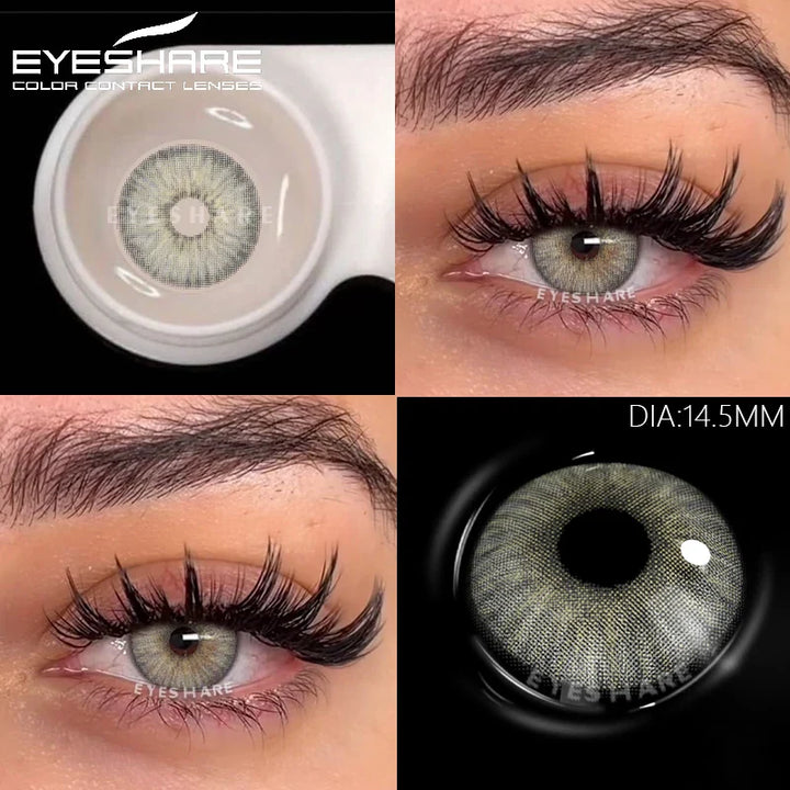 Rynx | 1Pair Fashion Colored Contact Lenses New Gray Lenses Blue Eye Contacts Cosmetic Green Eyelenses Annual Colored Eyelens