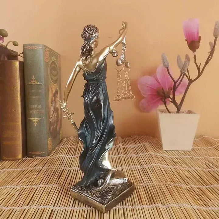 Lisslune | ERMAKOVA European antique bronze Greek goddess of justice statue Fair Angels resin sculpture ornaments desktop home decoration gift