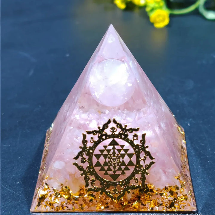 Lisslune | Orgonite Pyramid with Amethyst Pendulum – Energy, Protection and Decoration