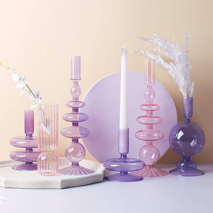 Lisslune | Lilac Candle Holder made of Glass