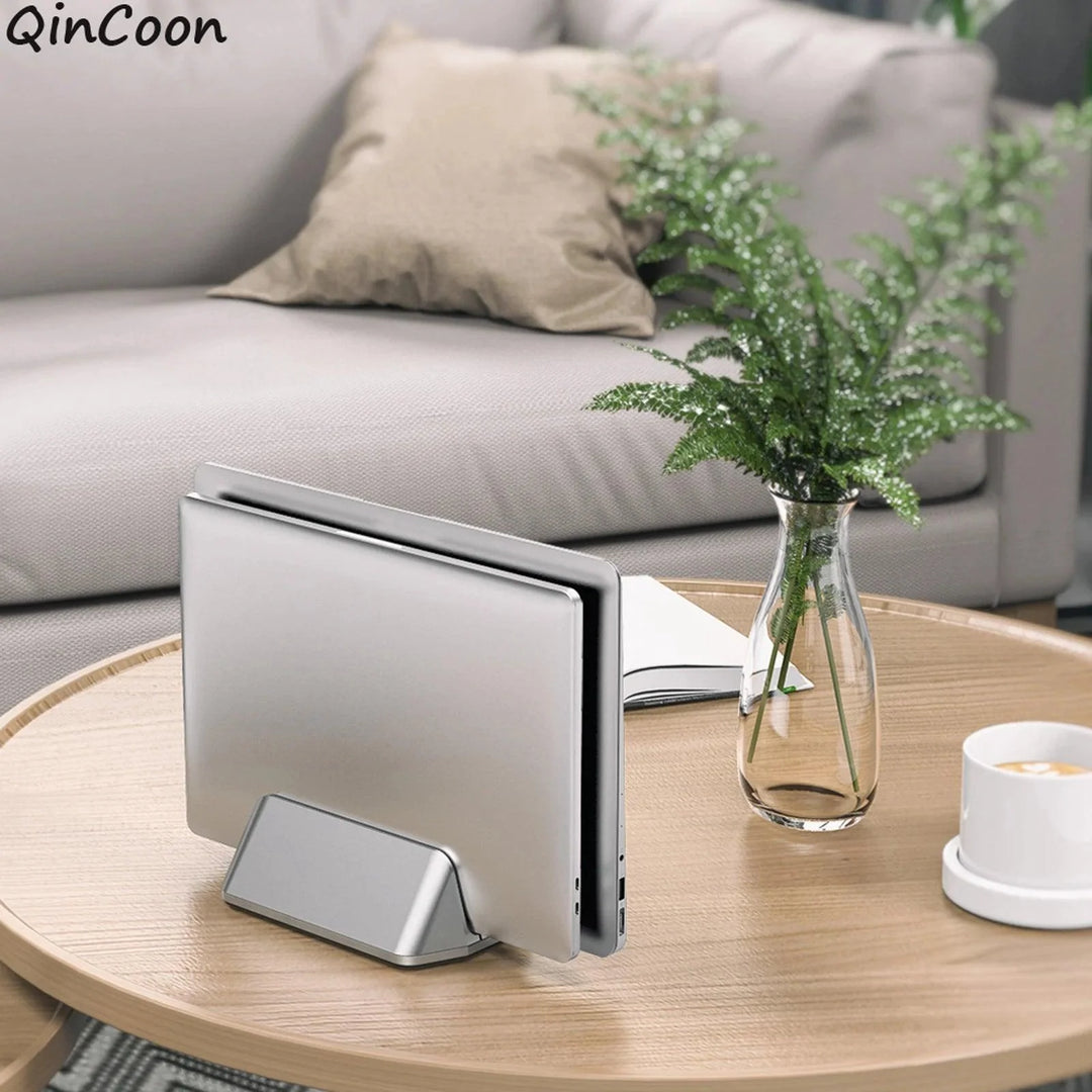 Lisslune | Adjustable Aluminum Vertical Laptop Stand for Improved Workspace Organization - Compatible with Devices up to 17.3"