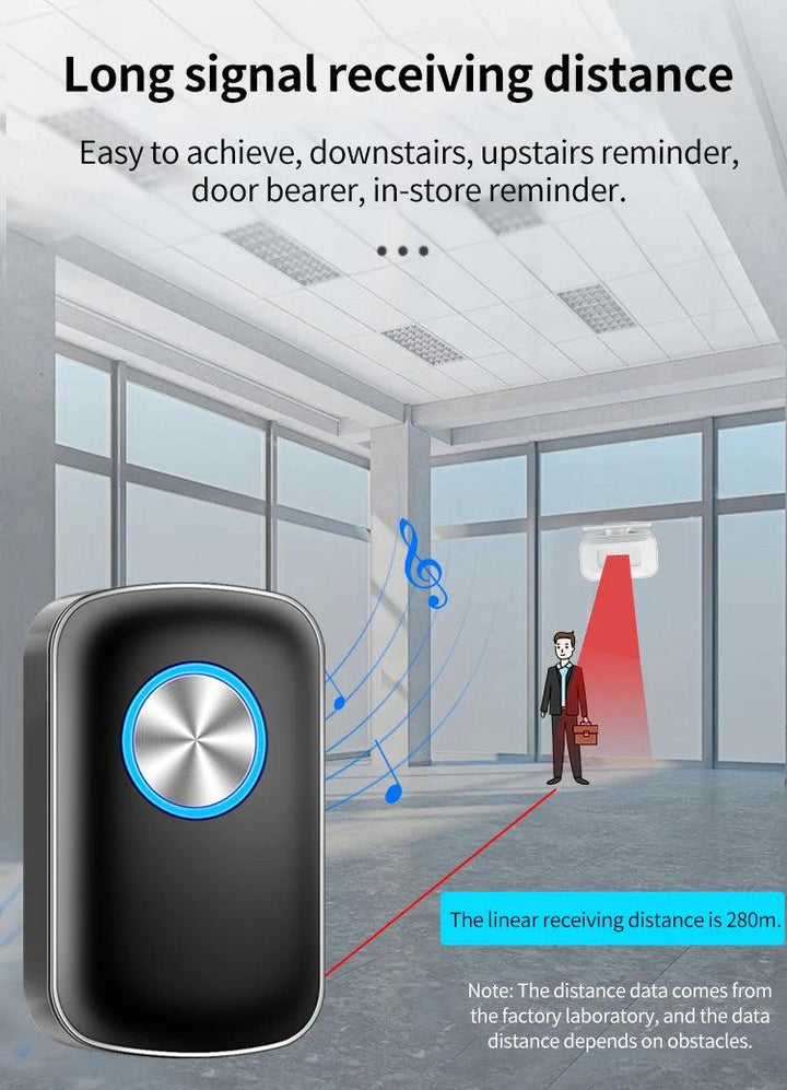 Lisslune | Smart Infrared Motion Detector Doorbell Alarm System for Superior Business Protection