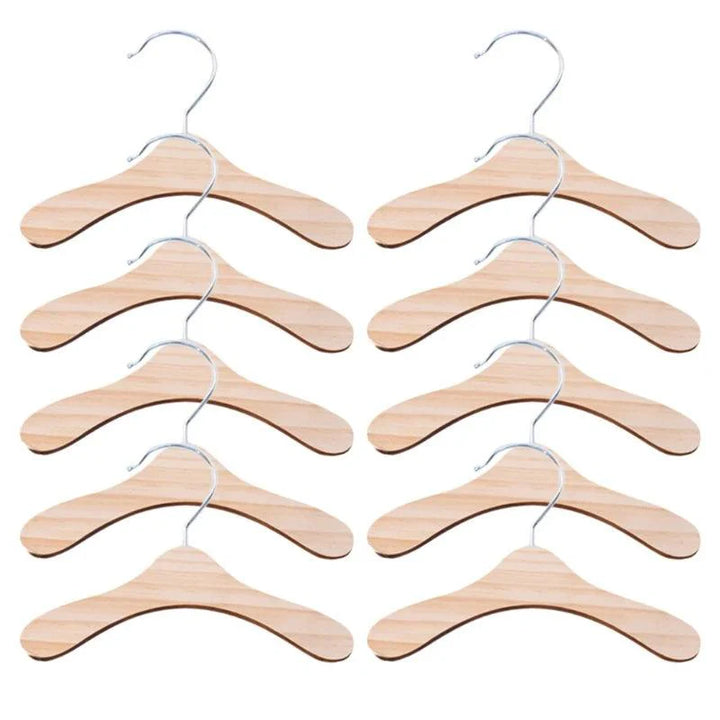 Lisslune | 10-piece wooden dog clothing hangers - Sturdy and lightweight organizers for pet clothing