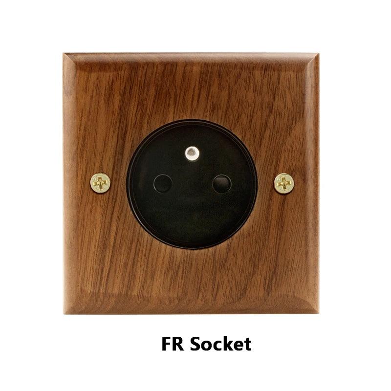 Lisslune | Stylish Black Walnut Electric Panel with USB Ports, Adjustable LED Ambient Lighting and Modern Pull Knob Features