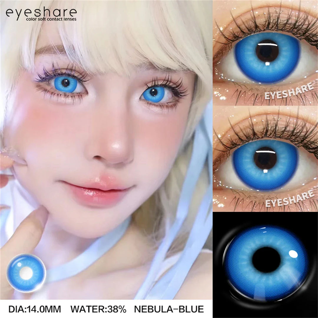 Rynx | Cosplay Colored Contact Lenses for Halloween Vampire Red Contact Lens Anime Colored Eye Lenses Annual Blue Contact Lenses