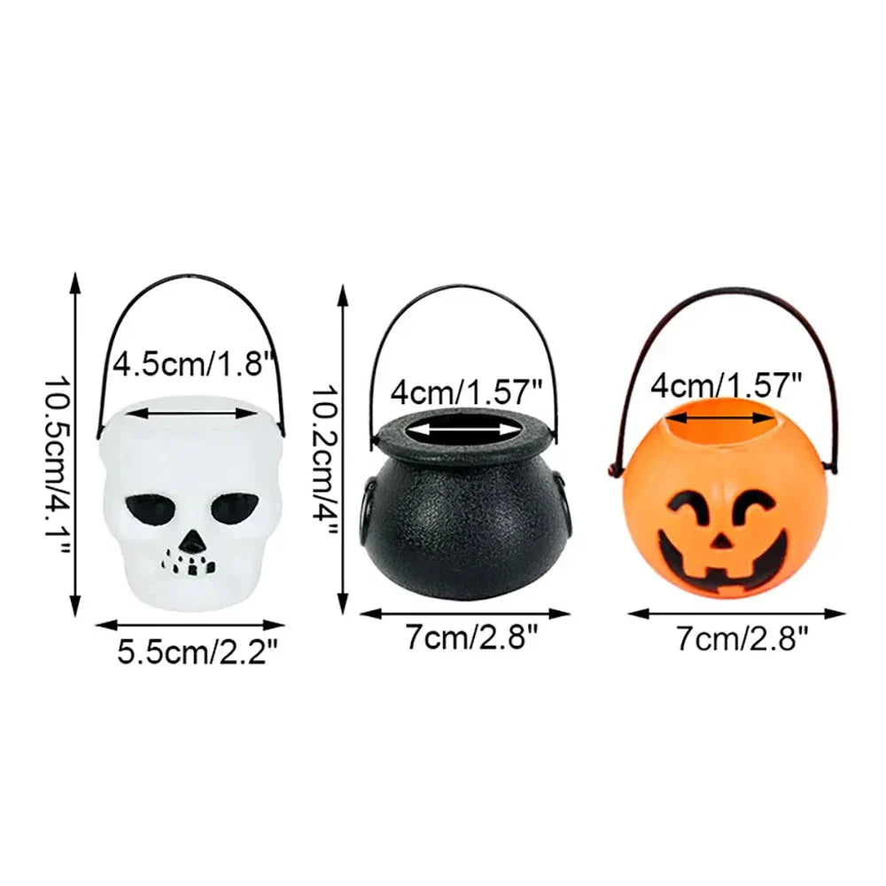 Rynx | Halloween Witch Cauldron Decoration, Mini Black Plastic Witch Cauldron, Halloween Candy Basket, Trick or Treat Bucket