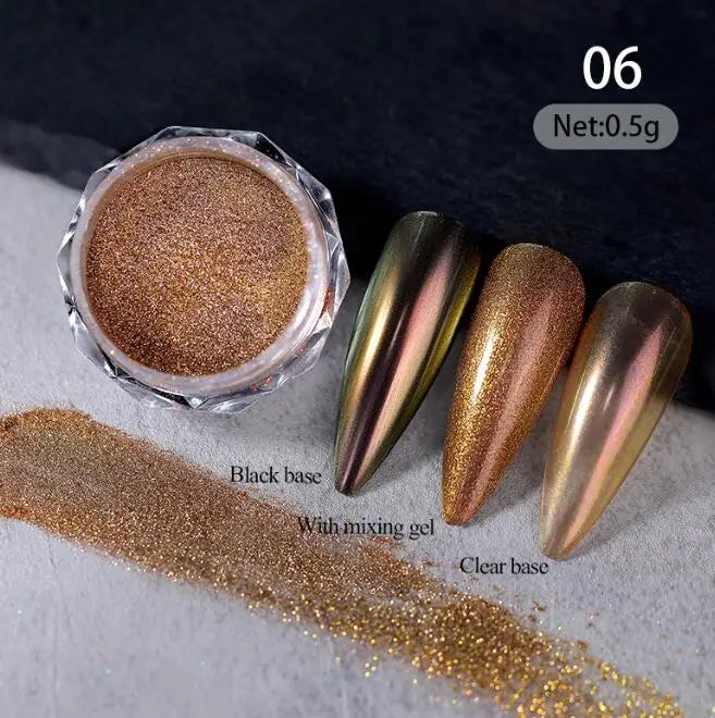 Rynx |1Jar Aurora Chameleon Snowflake Ultra-Thin Iridescent Nail Sequins Holographic Opal Eyeshadow Ice Glitter Nail Chameleon Flakes