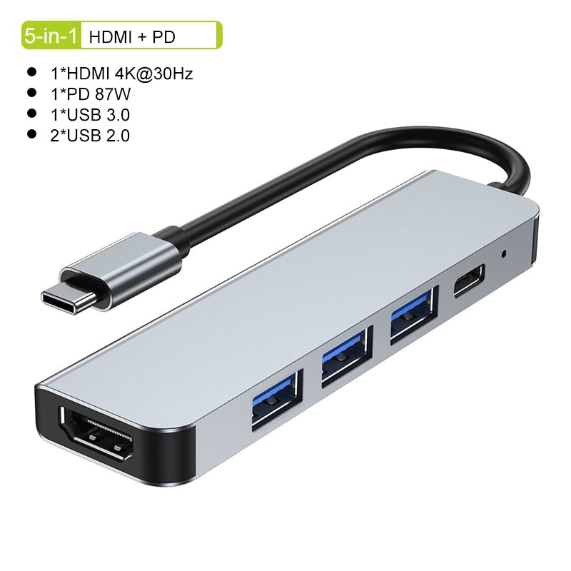 Lisslune | Thunderbolt 3 USB-C Hub with HDMI, PD, SD/TF for MacBook Air M1 and iPad Pro