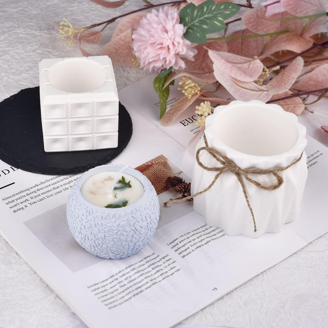 Lisslune | Silicone mold set for creative candle jars and flower planters