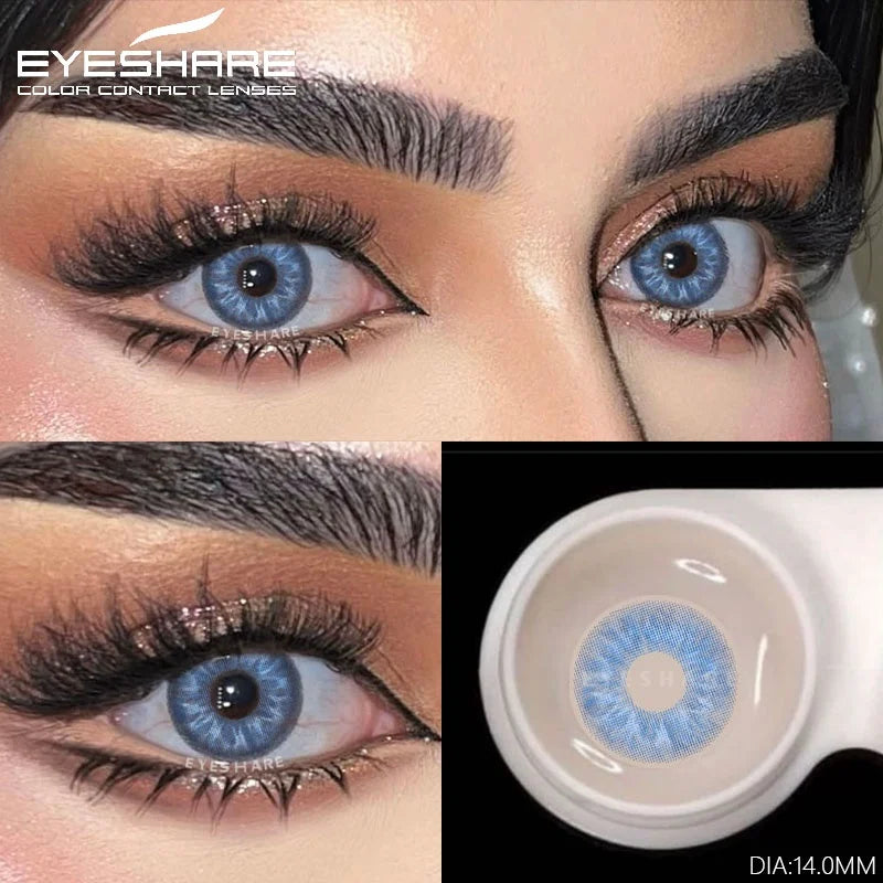 Rynx | 1 pair of naturally colored contact lenses for gray eyes eye lens fashion blue lenses cosmetic brown eye contacts annual