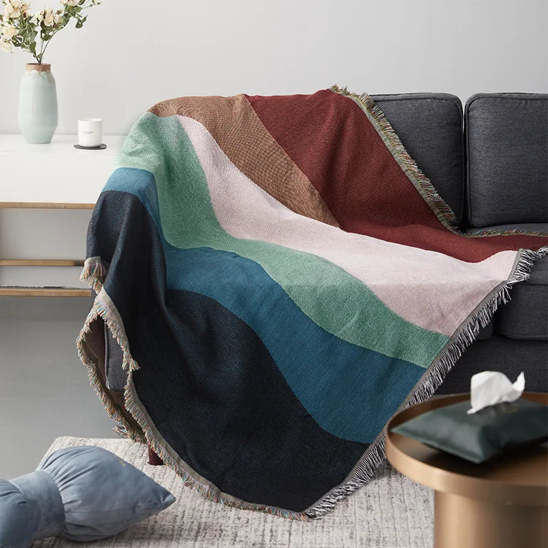 Rynx | Textile City Boundless Dunes Woven Sofa Throw Home Decor Dust Cover Quality Large Size Reversible Blanket for Bed