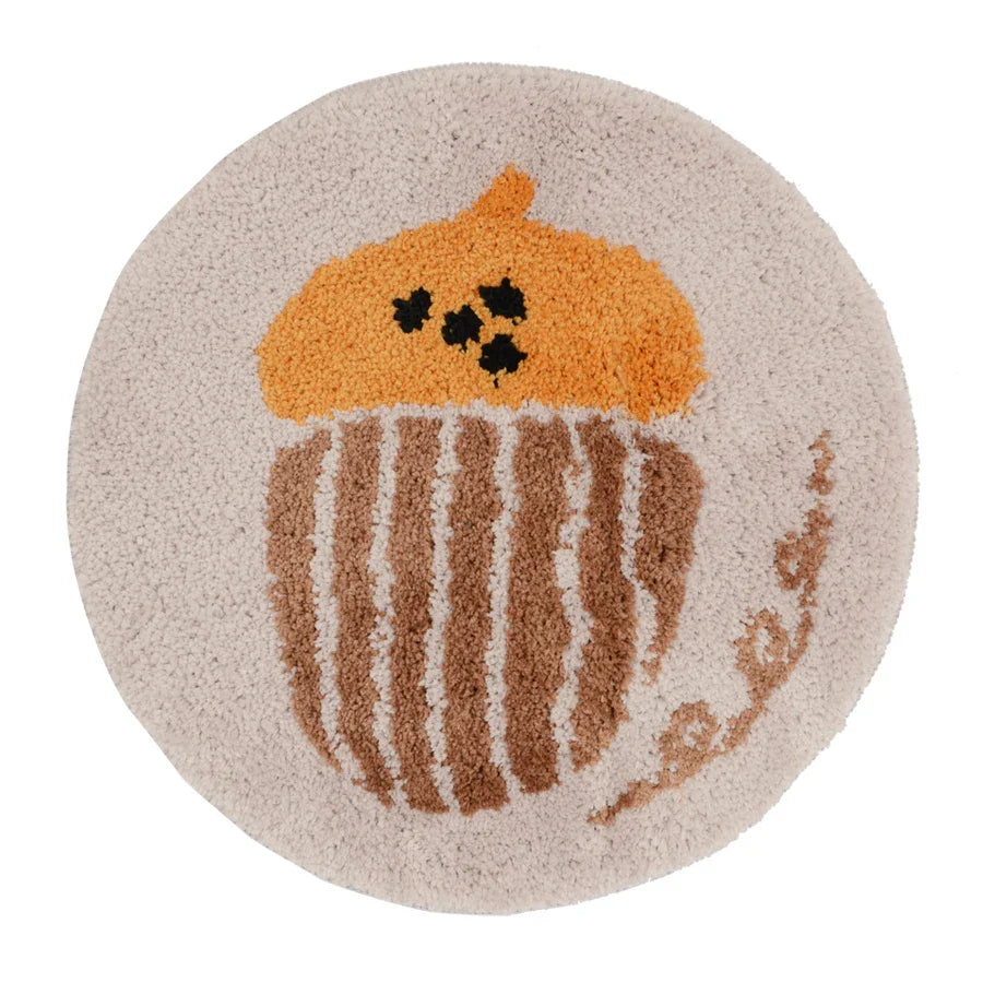 Rynx | Cartoon Tufting Seat Cushion Soft Round Square Bird Pine Cone Floor Chair Pad Home Office Warm Decoration Autumn Winter 40x40cm