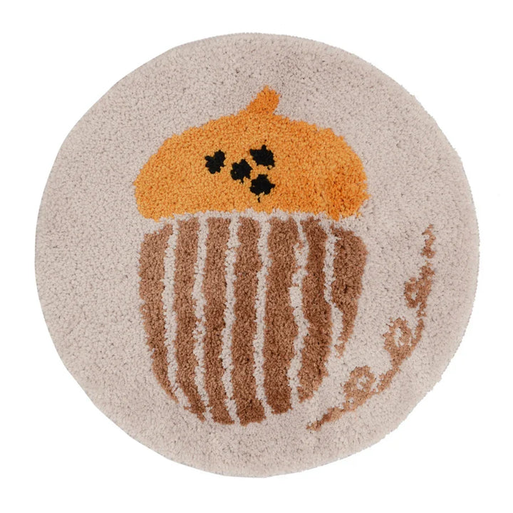 Rynx | Cartoon Tufting Seat Cushion Soft Round Square Bird Pine Cone Floor Chair Pad Home Office Warm Decoration Autumn Winter 40x40cm