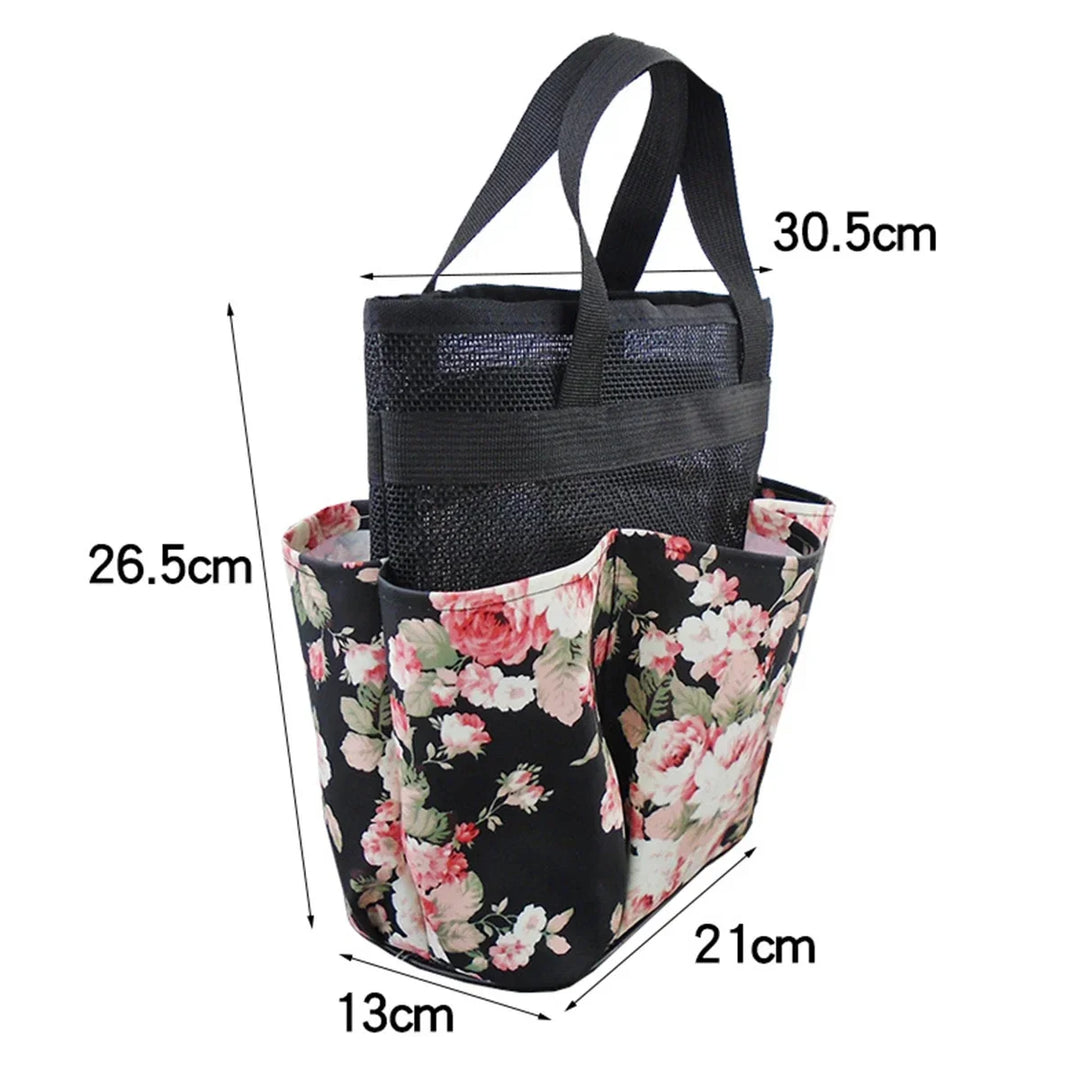Rynx | Mesh Shower Caddy Tote Bag Portable Shower Caddy Basket with 6 Storage Pockets Quick-Drying Mesh Hanging Organizer Tote Bag New