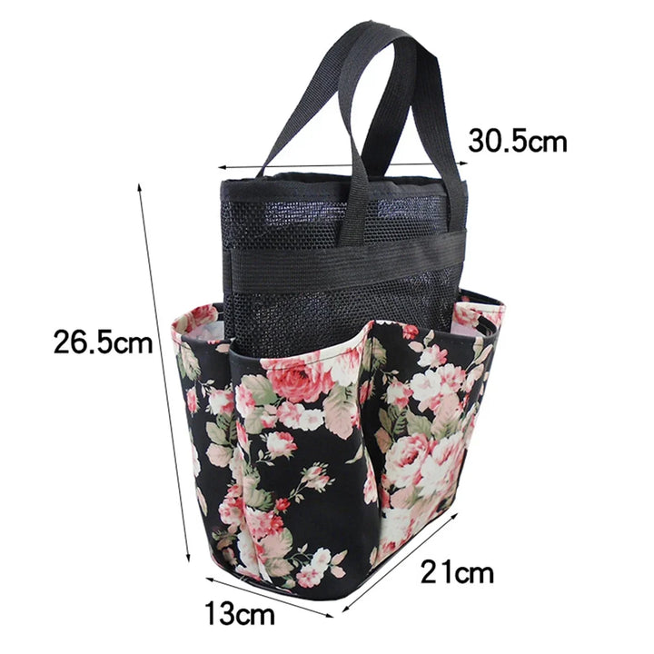 Rynx | Mesh Shower Caddy Tote Bag Portable Shower Caddy Basket with 6 Storage Pockets Quick-Drying Mesh Hanging Organizer Tote Bag New