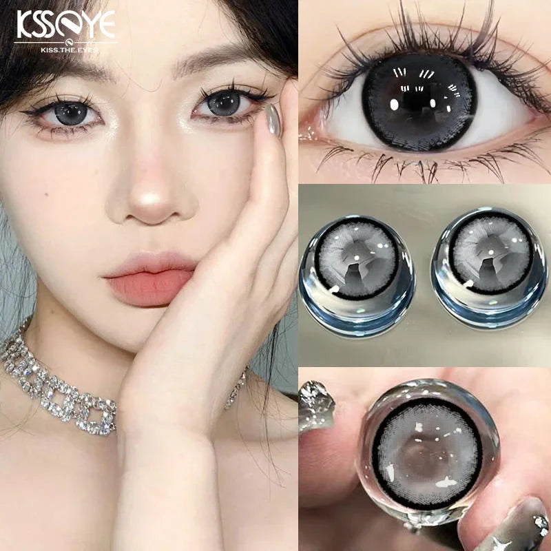 Rynx | 1 Pair 0~-8.00 Myopia Lenses Colored Contact Lenses with Strength High-Quality Natural and Beautiful Pupils New Soft Lenses