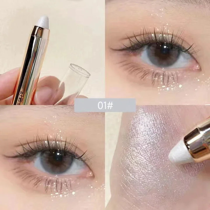 Rynx | Double-Sided Shimmer Eyeshadow Pencil Easy Glitter Highlighter Eyeshadow Pencil Brightening Makeup Champagne Gold Eyeliner