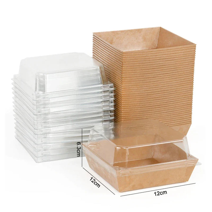 Rynx 10/5pcs Cake Dessert Donut Box Kraft Paper Cookie Bakery Food Sandwich Packaging Box Wedding Birthday Party Christmas Household Items