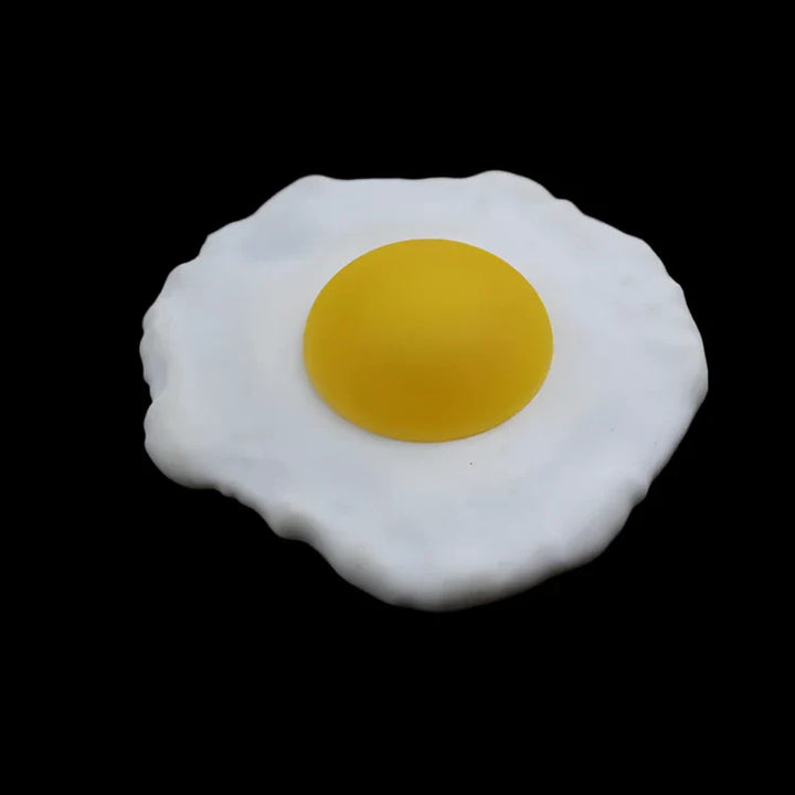 Lisslune | Set of 4 realistic PVC fried egg figures - Charming artificial omelet decorations for home and education