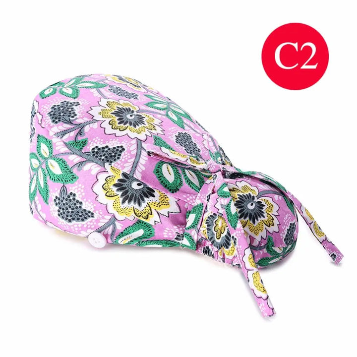 Lisslune | Adjustable surgical cap with ponytail holder and buttons