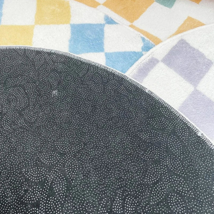 Rynx | Minimalist checked rug bedroom nightstand rug living room study rugs anti-slip thickened rugs round grid rug Tapis IG