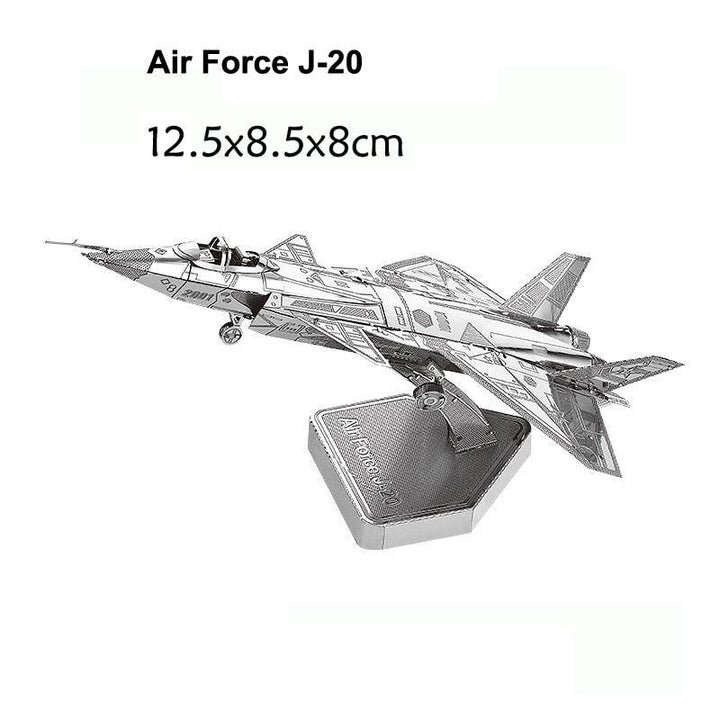 Lisslune | Stainless Steel 3D Jet Fighter Model Building Kit - Engaging DIY Puzzle for All Age Groups